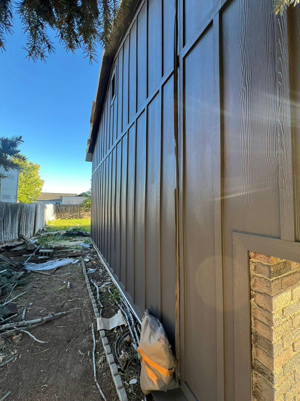 Siding installation in progress