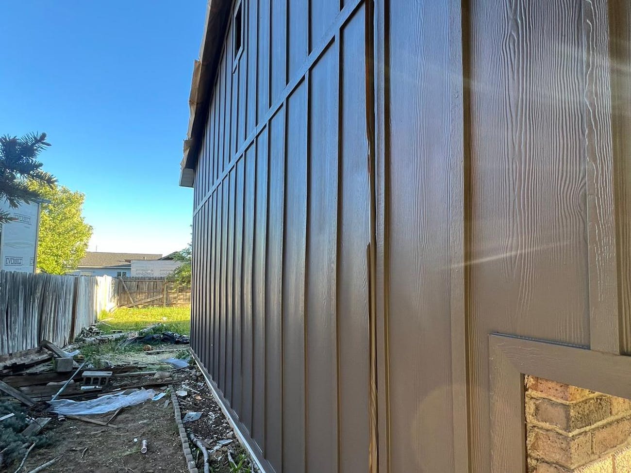 Siding installation in progress