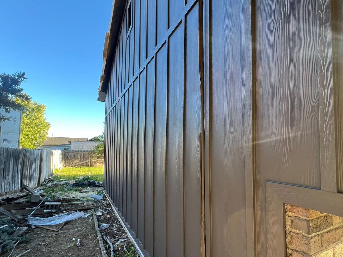 Siding installation in progress