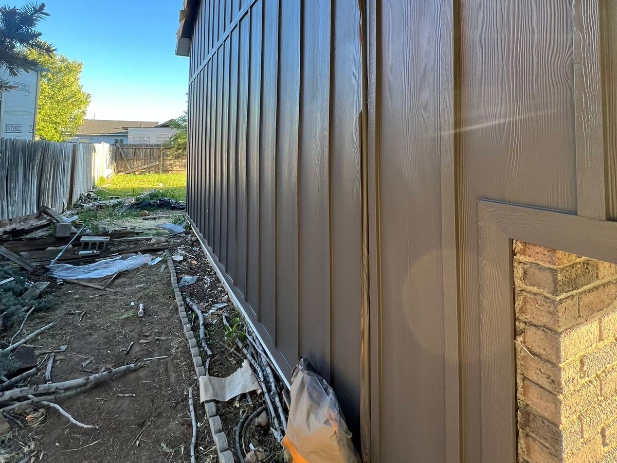 Siding installation in progress