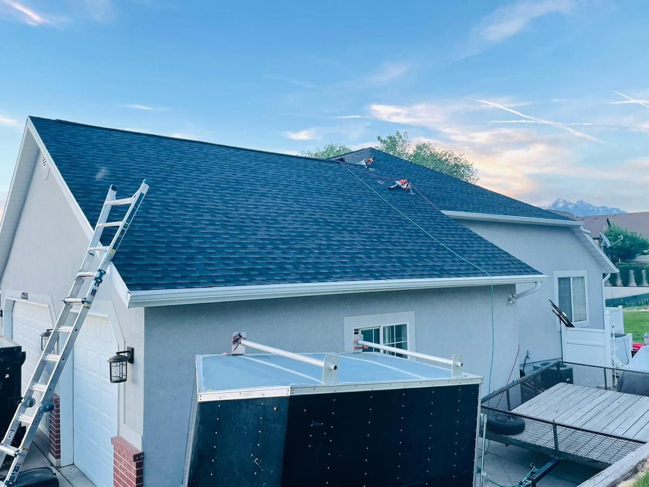 Roof replacement in progress