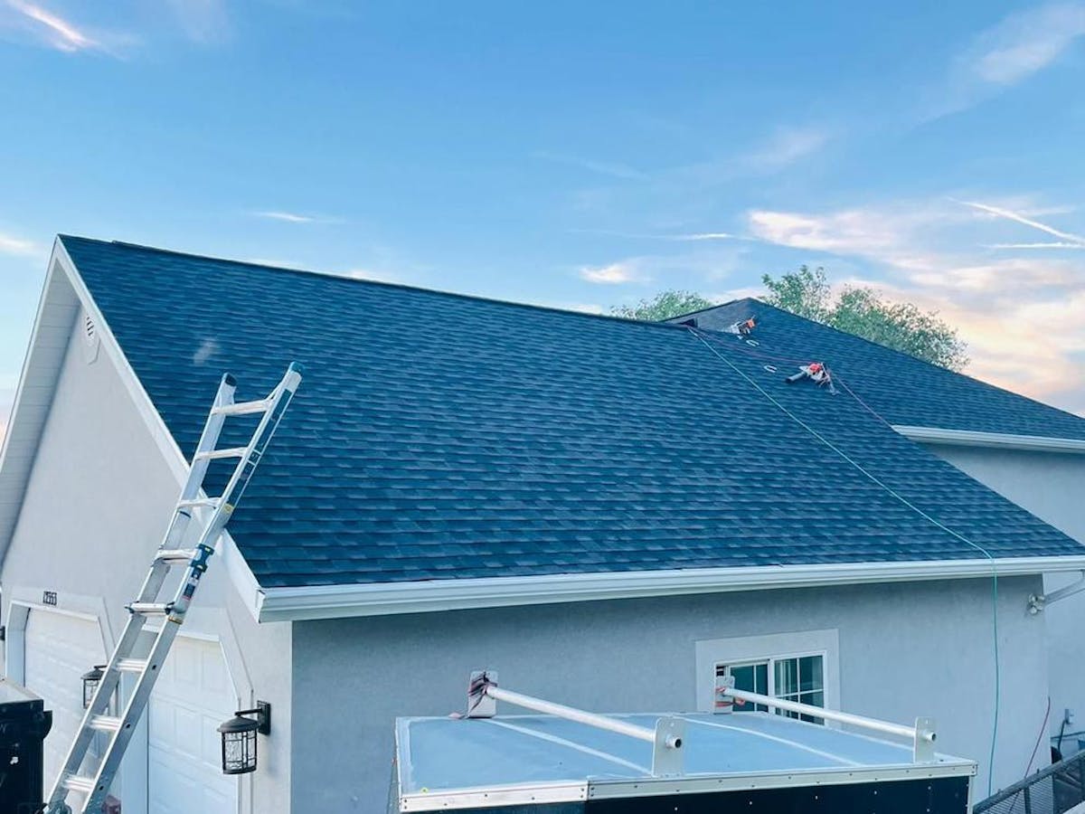 Roof replacement in progress