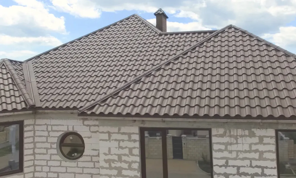 Metal roof repair in progress