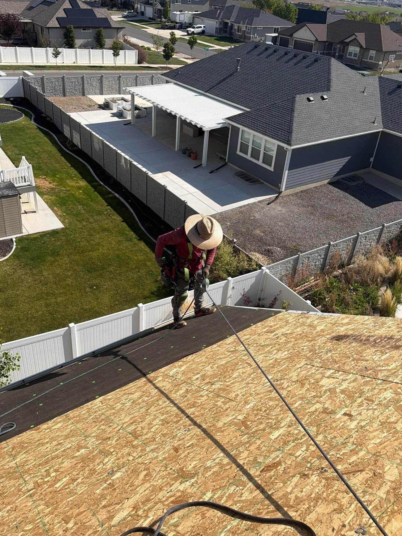 Steep pitch re-roof