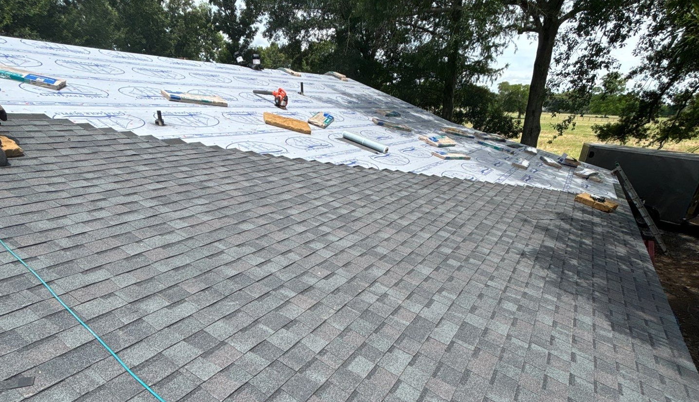 Re-roof in progress