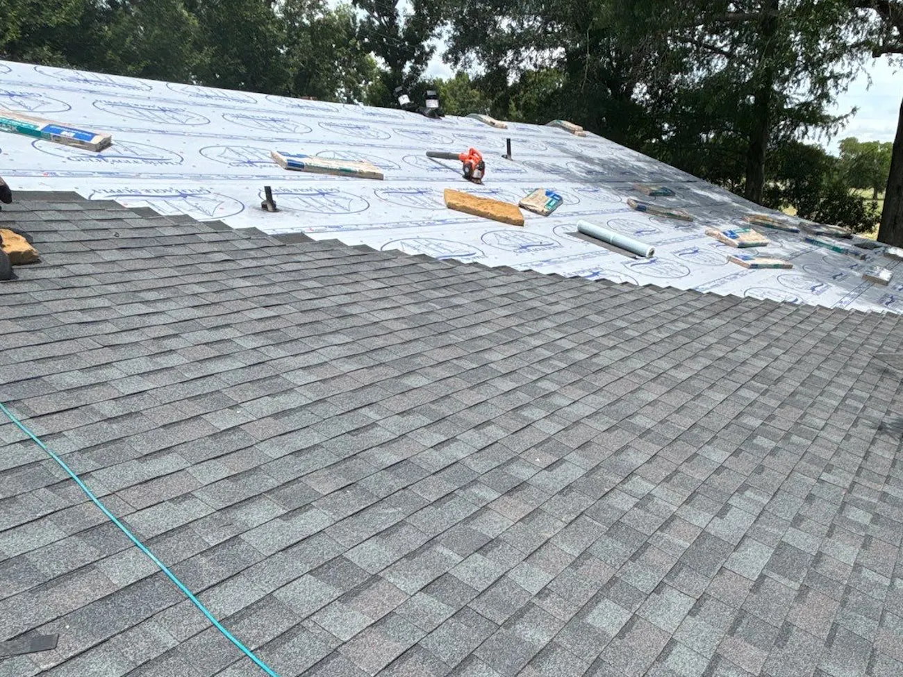 Re-roof in progress
