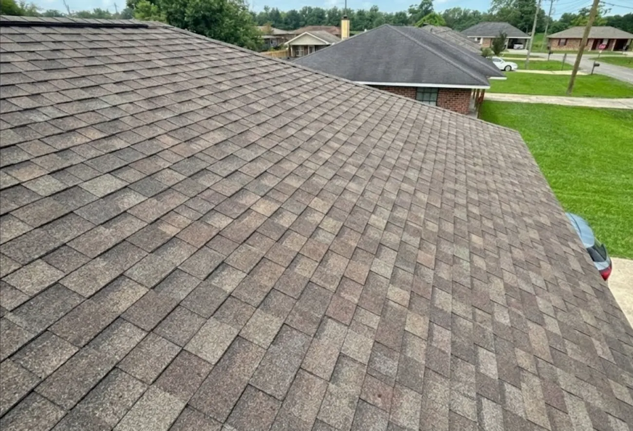 New shingles installed on gable roof