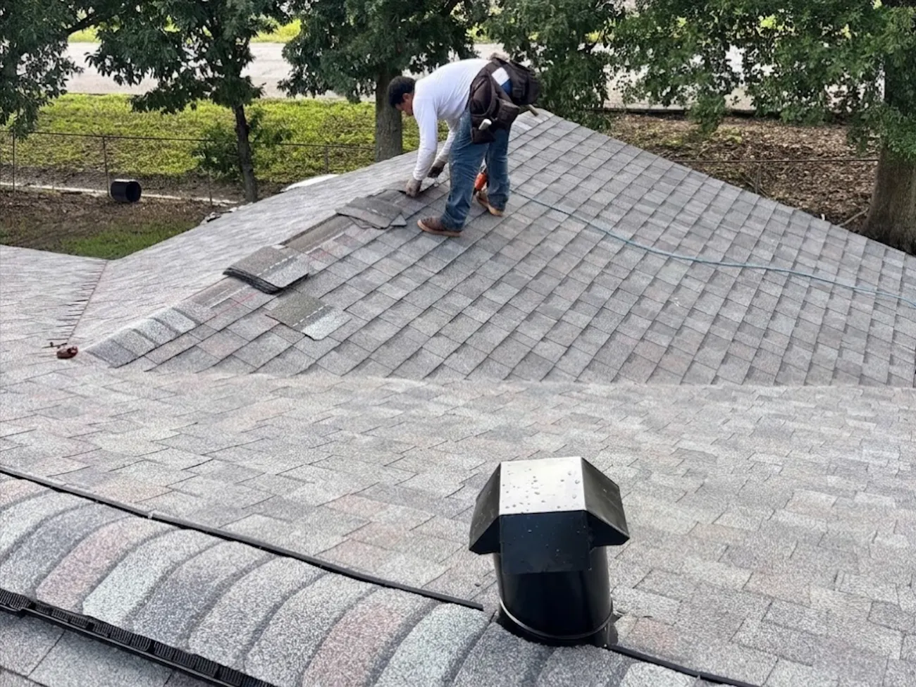 In progress roof replacement on home