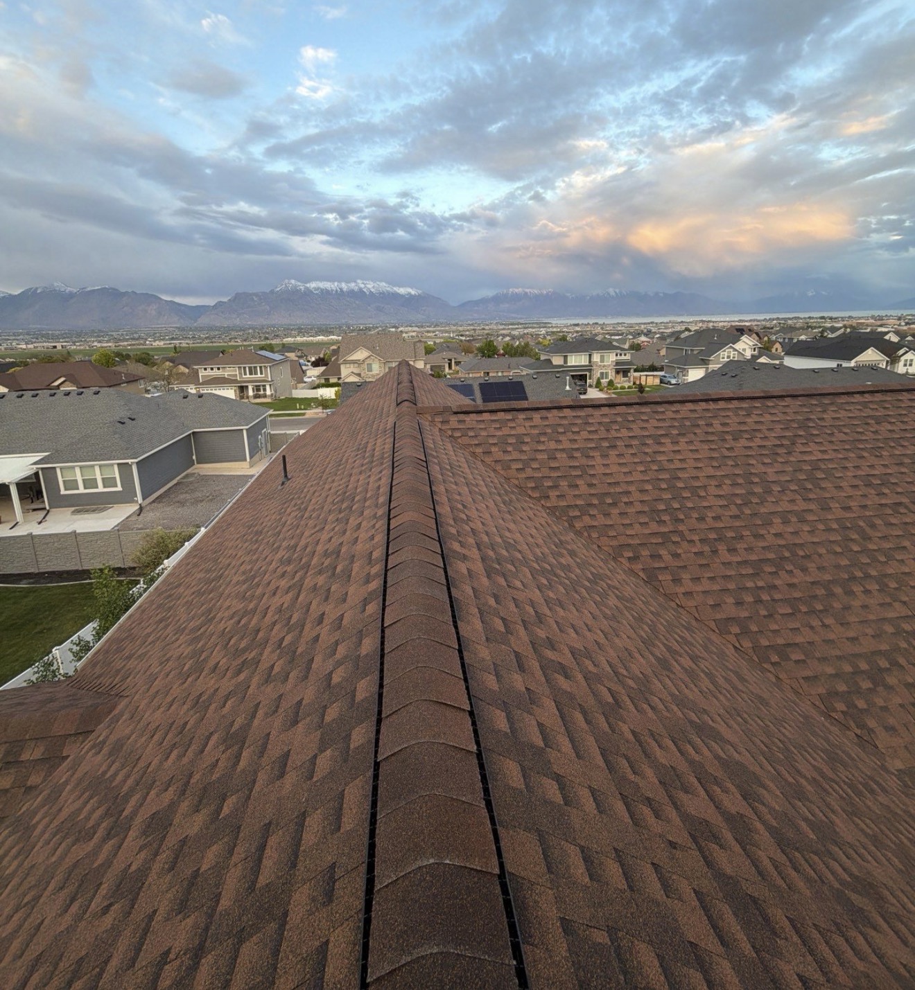 Brand new roof complete on new build