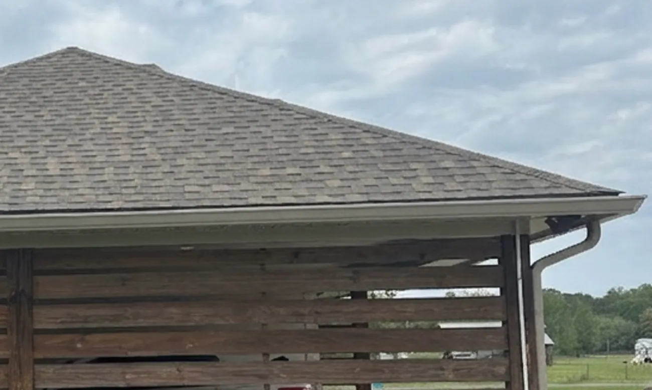 Completed roof with wood privacy