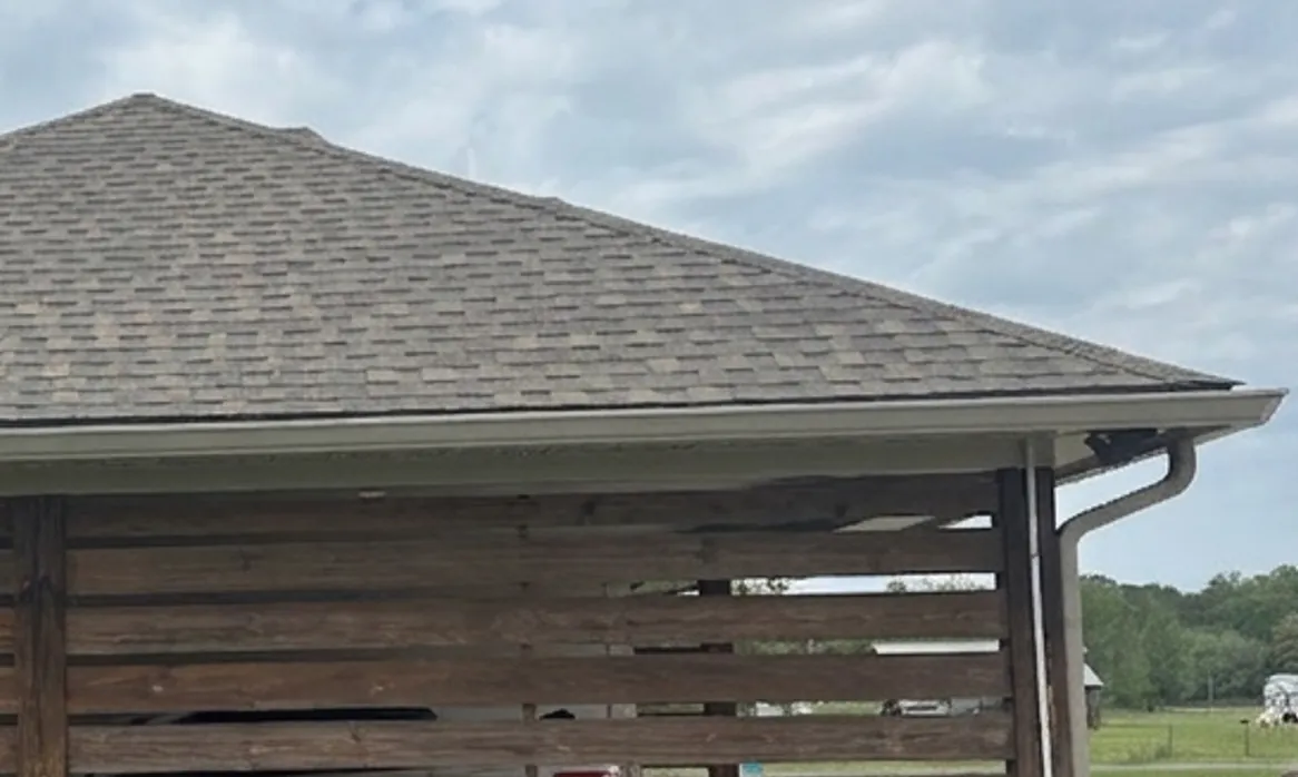 Completed roof with wood privacy