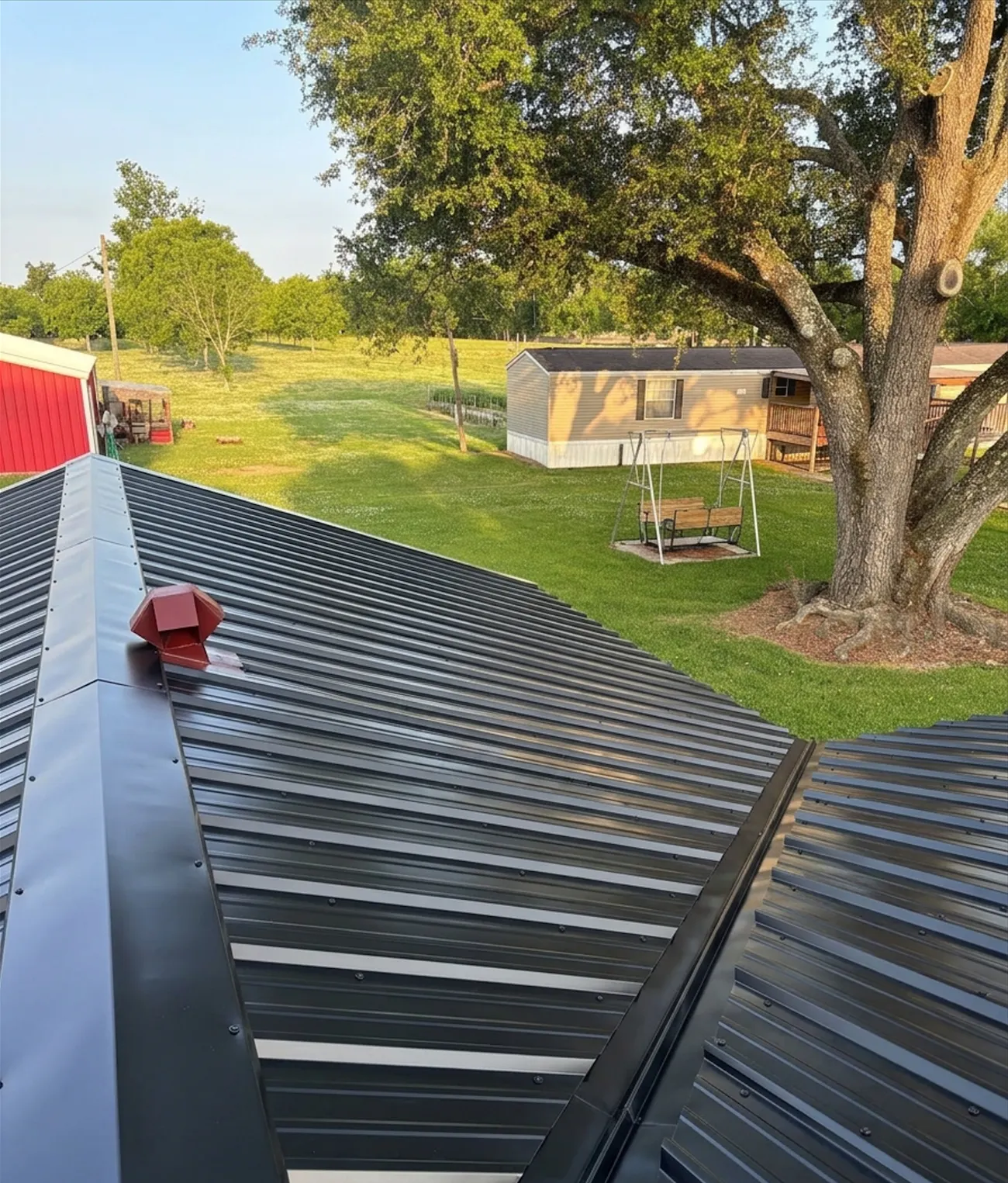 Completed metal roof