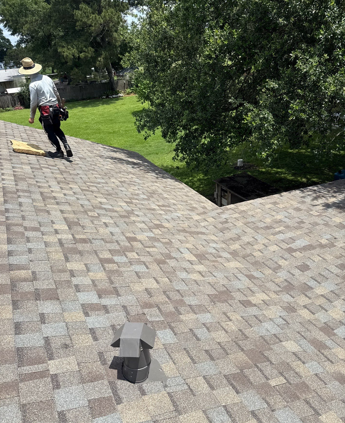 Roof inspection in progress