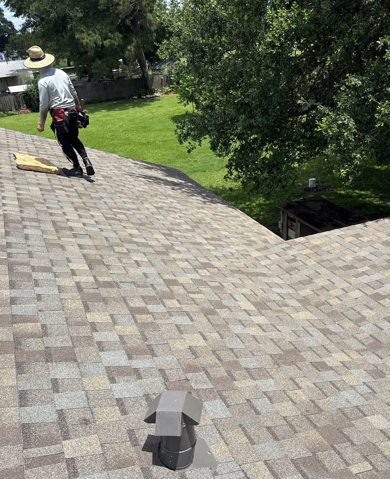 Roof inspection in progress