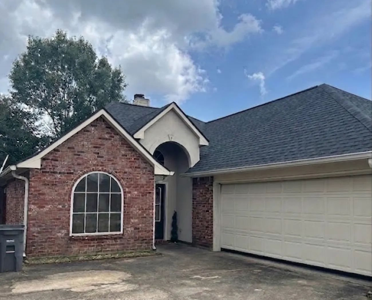 New roof on red brick home