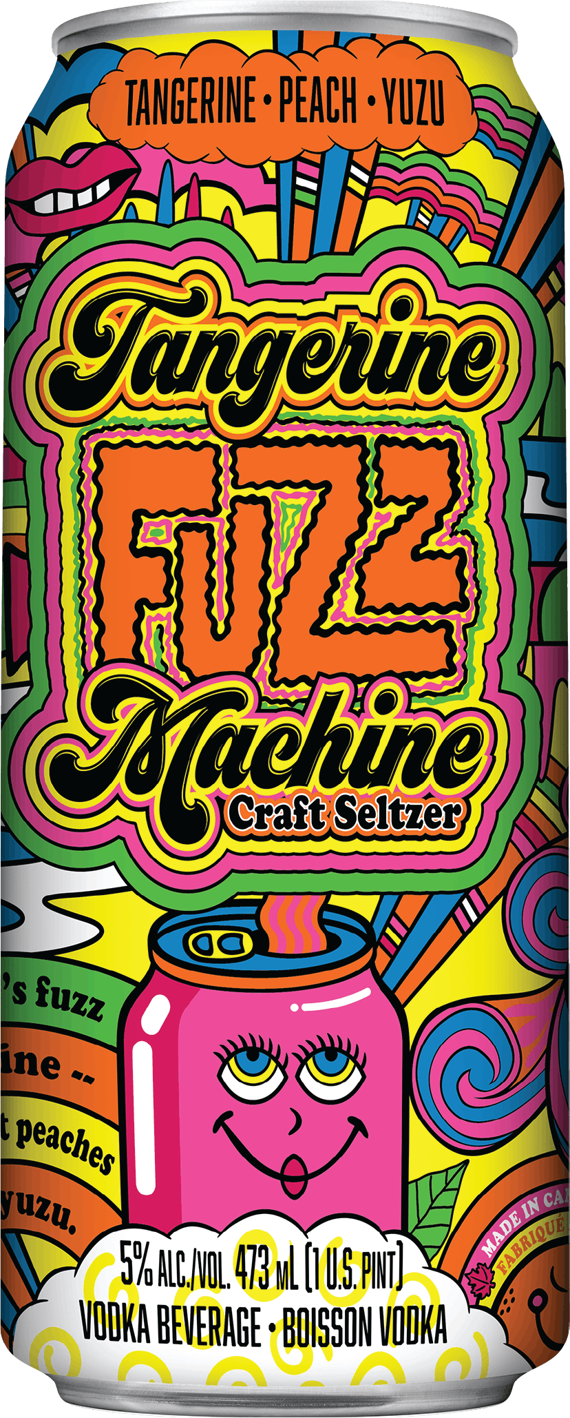 Can of Tangerine Fuzz Machine Craft Seltzer