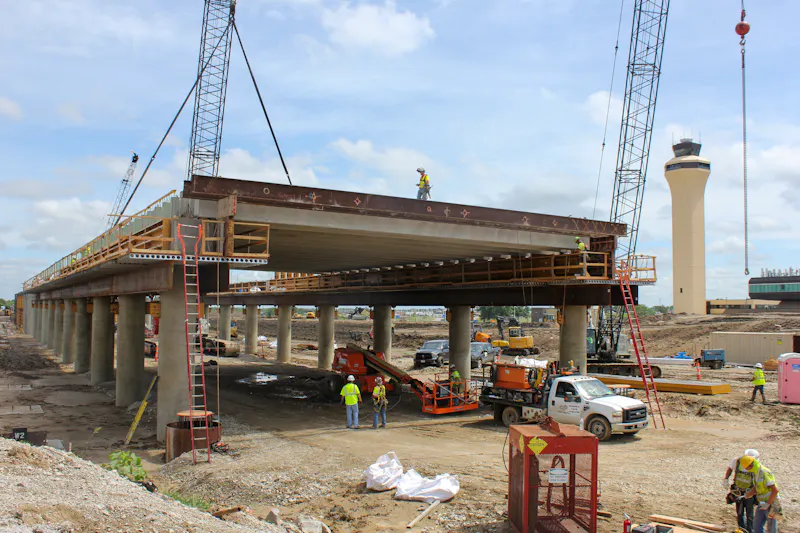Elevated roadway structure takes shape