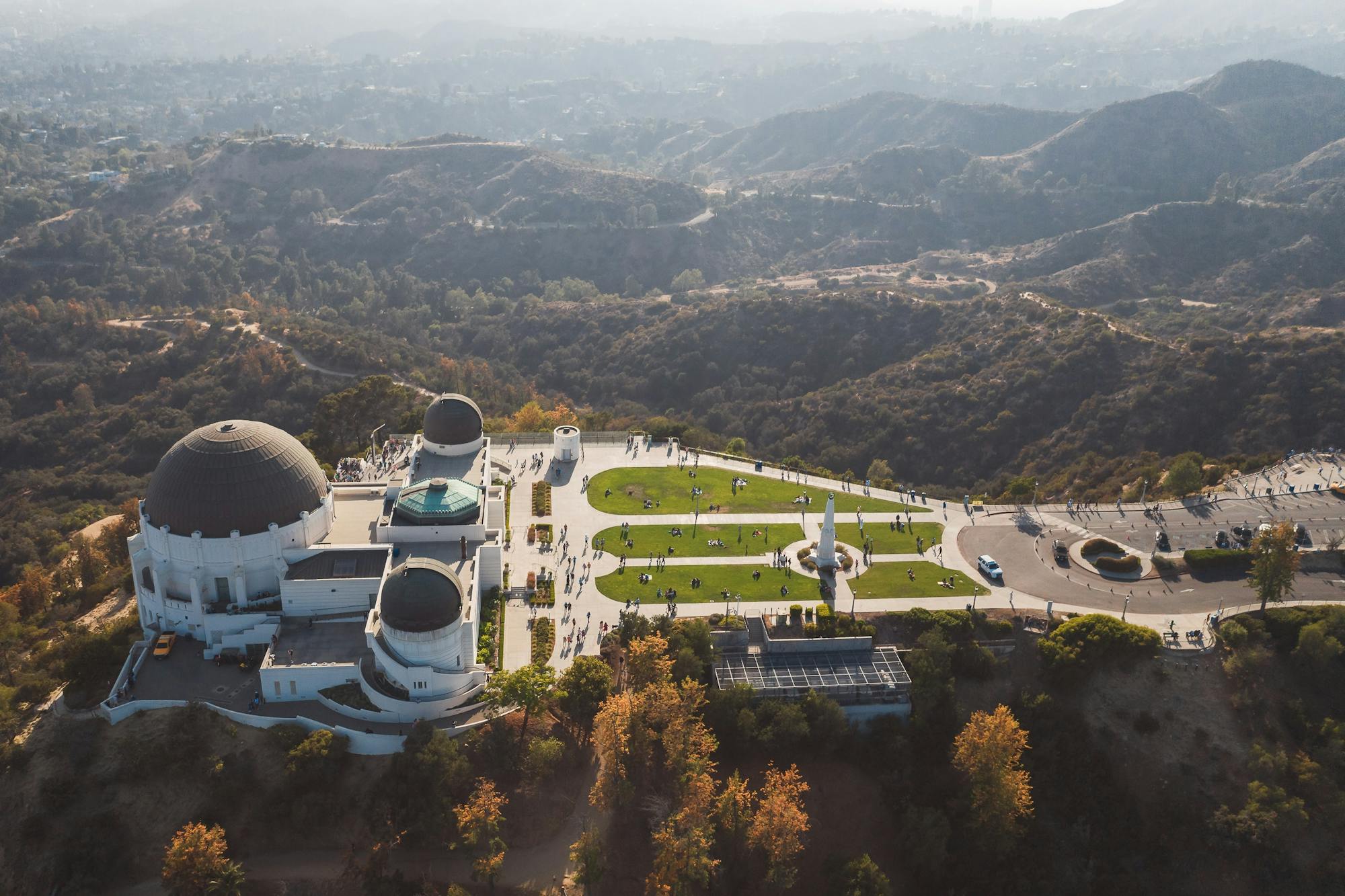 The Griffith Observatory from above
