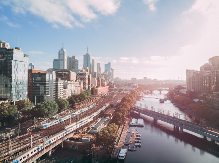 Blick auf die Stadt von Melbourne