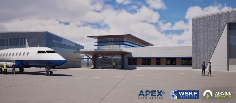 Rendering of new hangar complex development