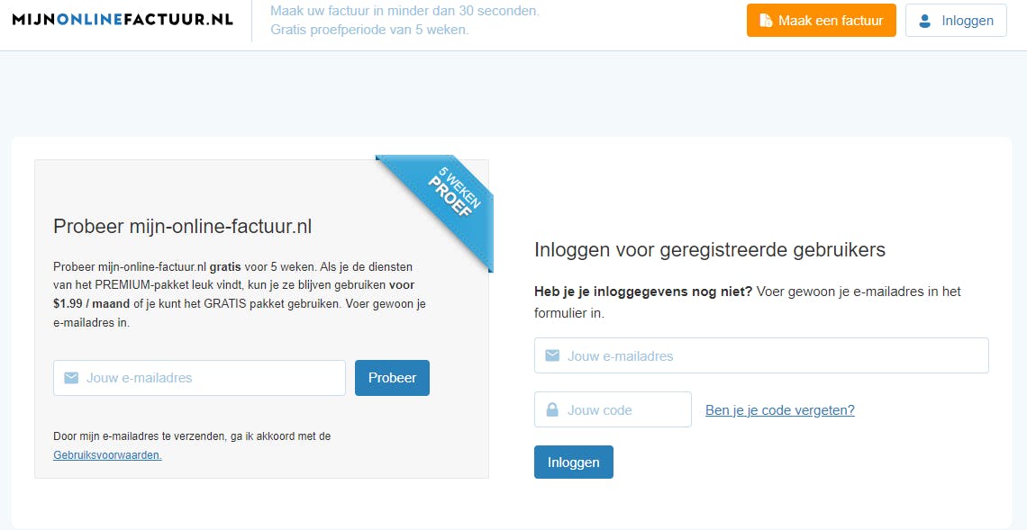 Inloggen op Mijn-online-factuur.nl 