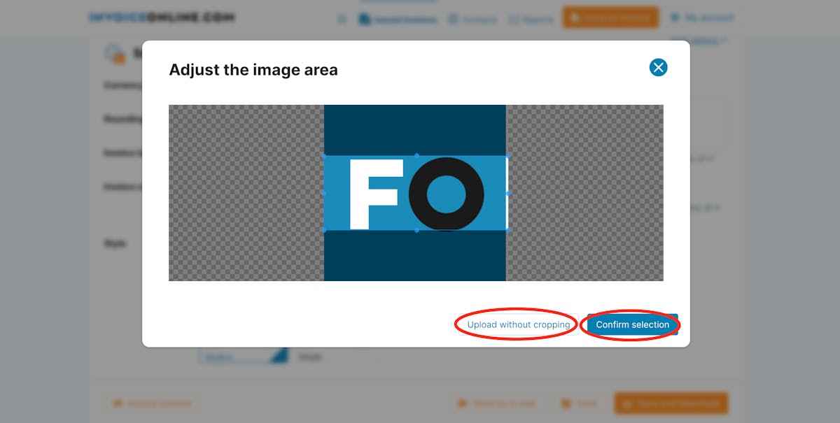 You can choose whether to use the cropped file or upload it without changes.