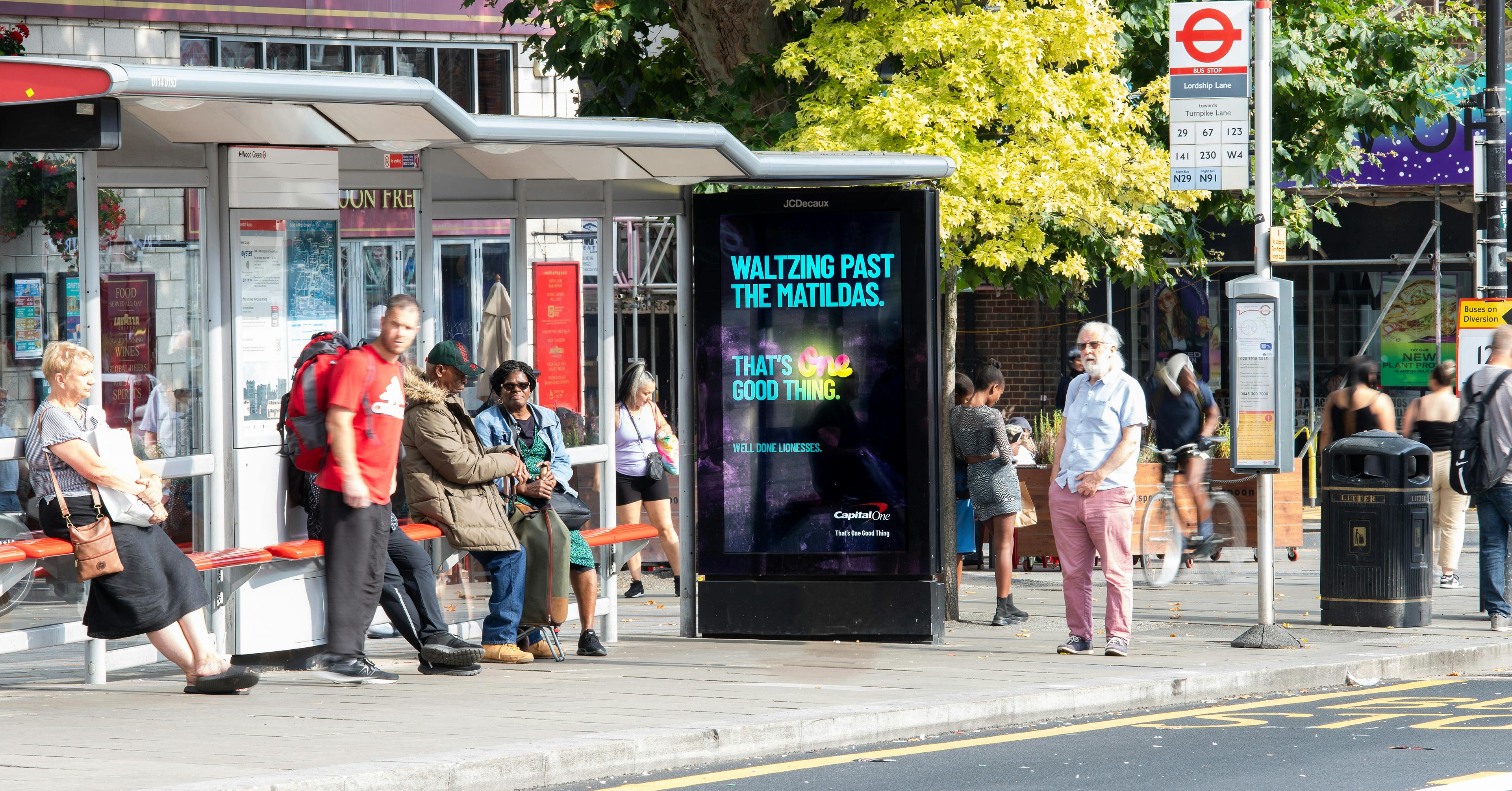 Capital One Bus OOH campaign poster