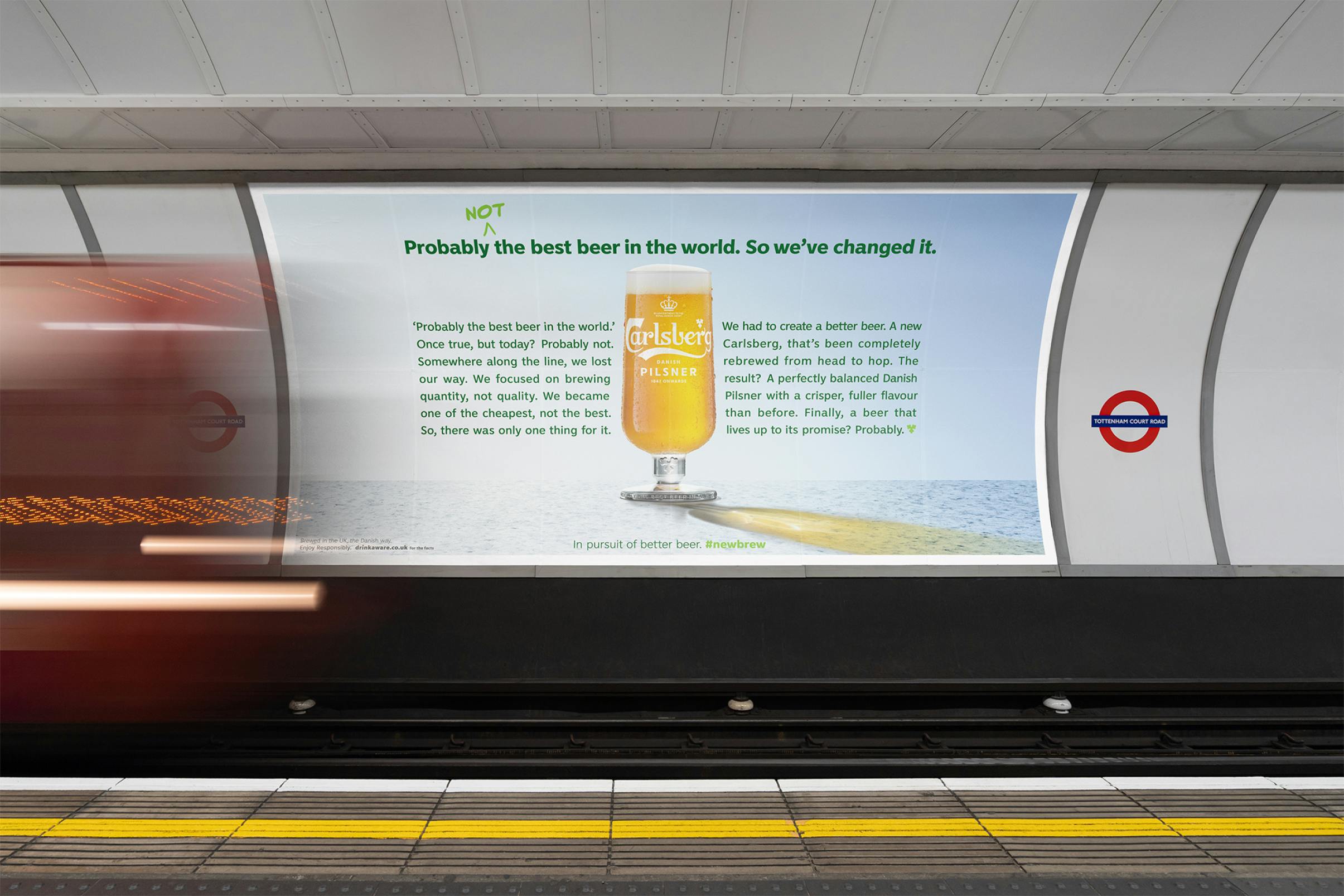 Carlsberg Probably Not Poster Campaign on tube