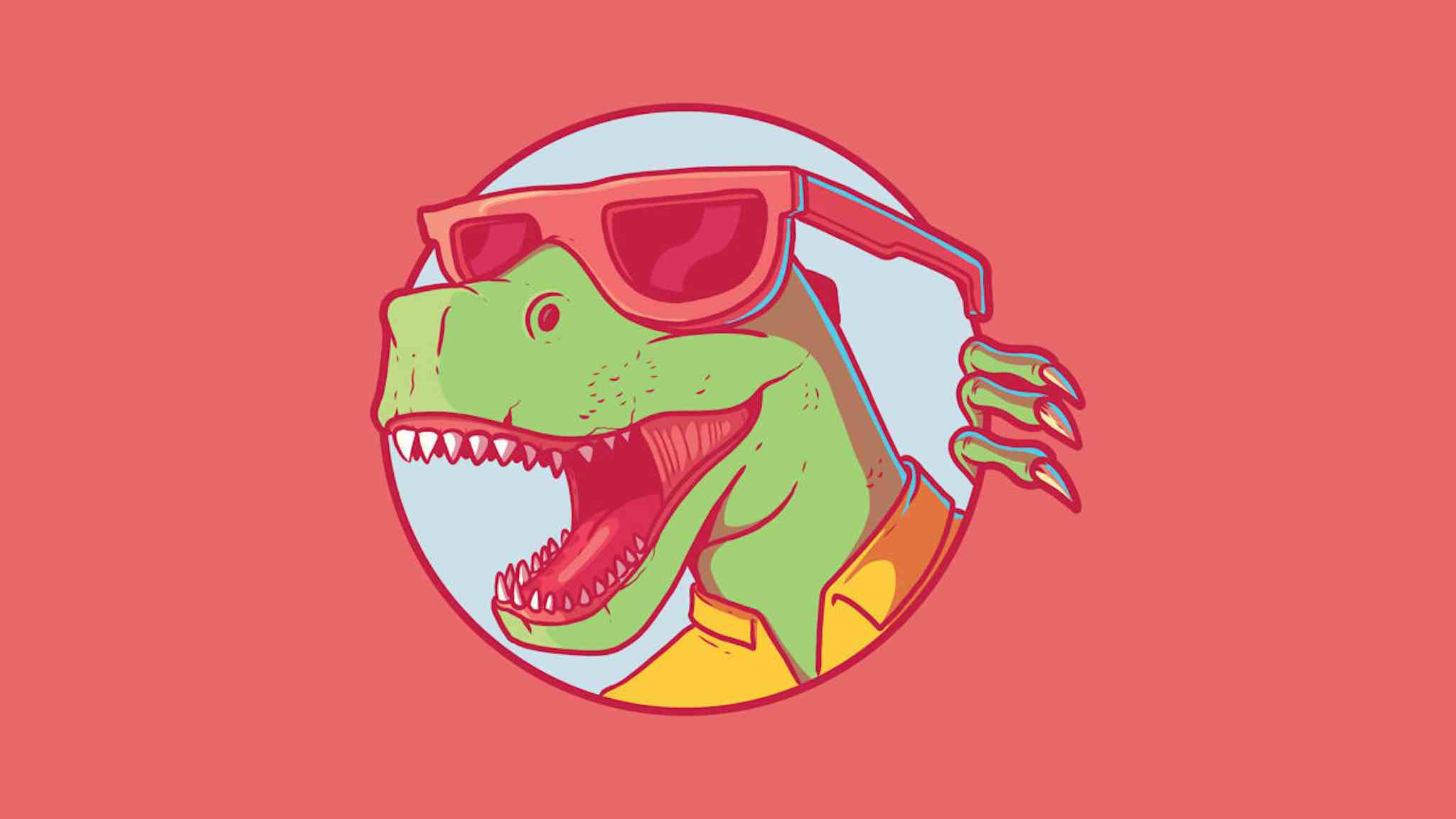 Graphic dinosaur in a circle