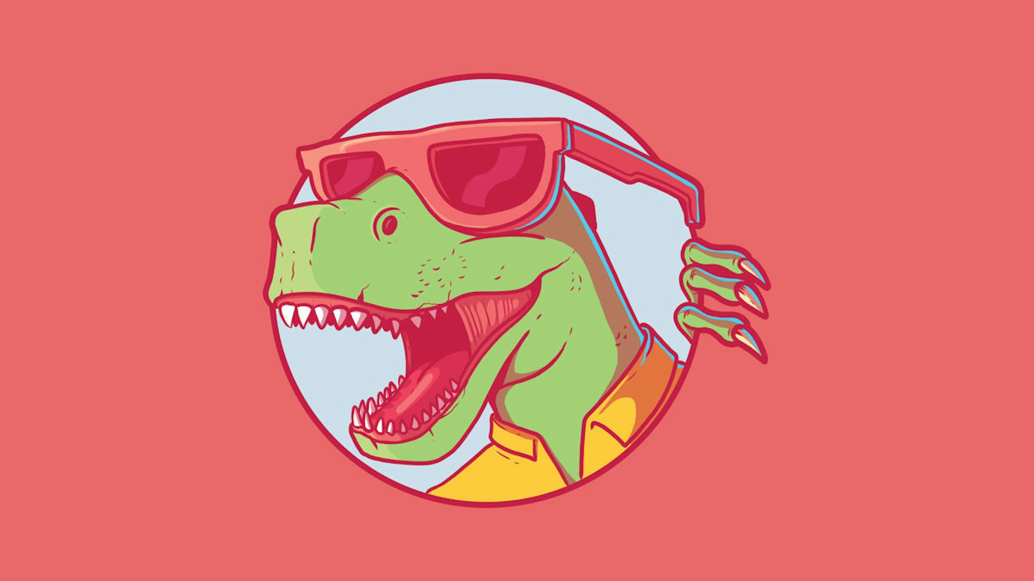 Graphic dinosaur in a circle