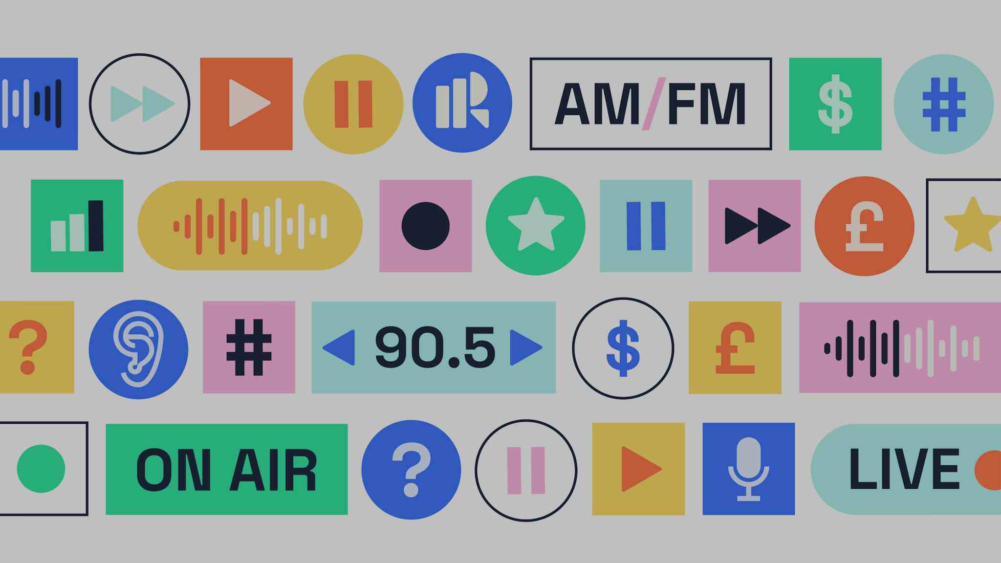 Radio icons from Radiocentre campaign
