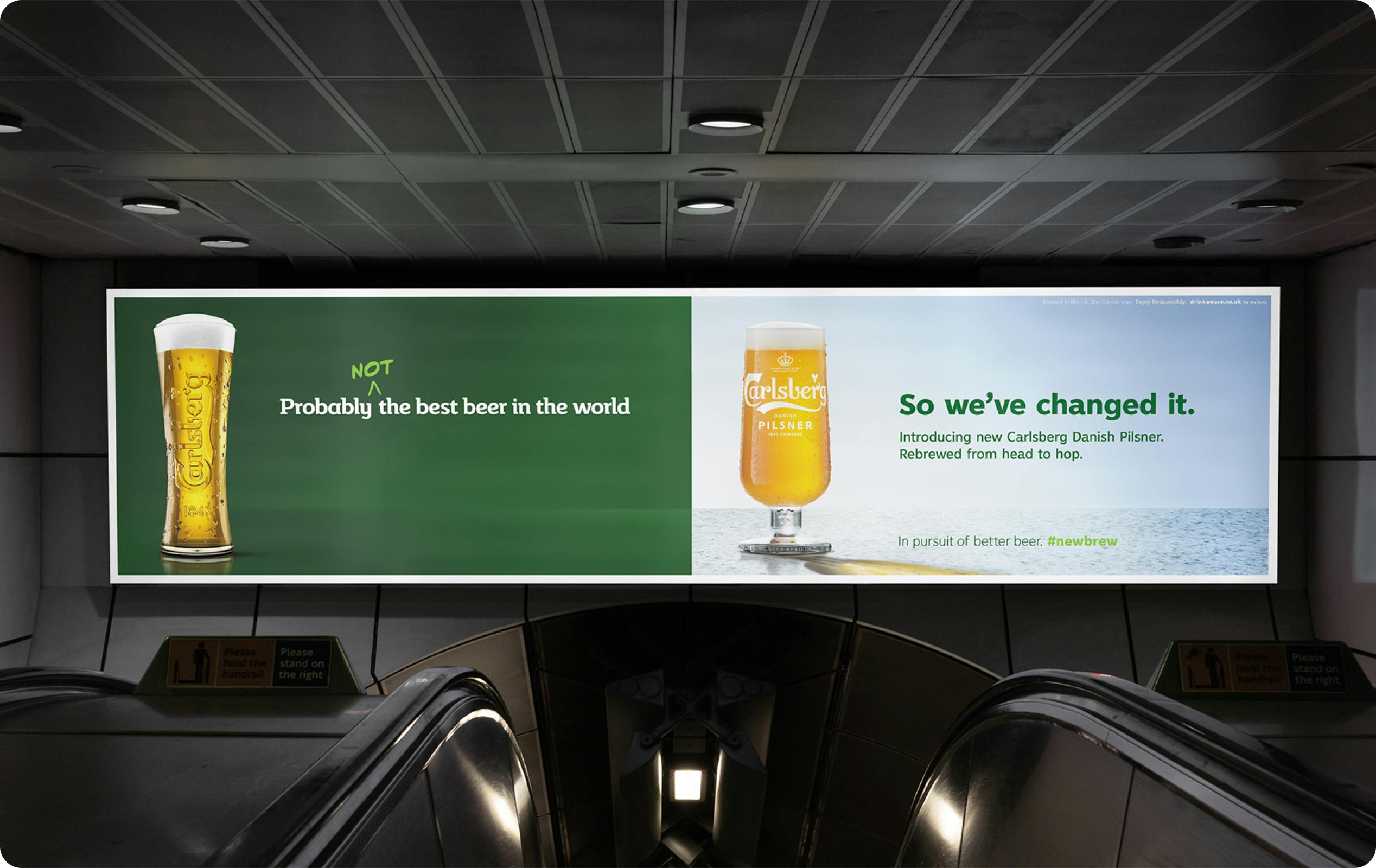 Carlsberg Probably Not Poster Campaign near esclators