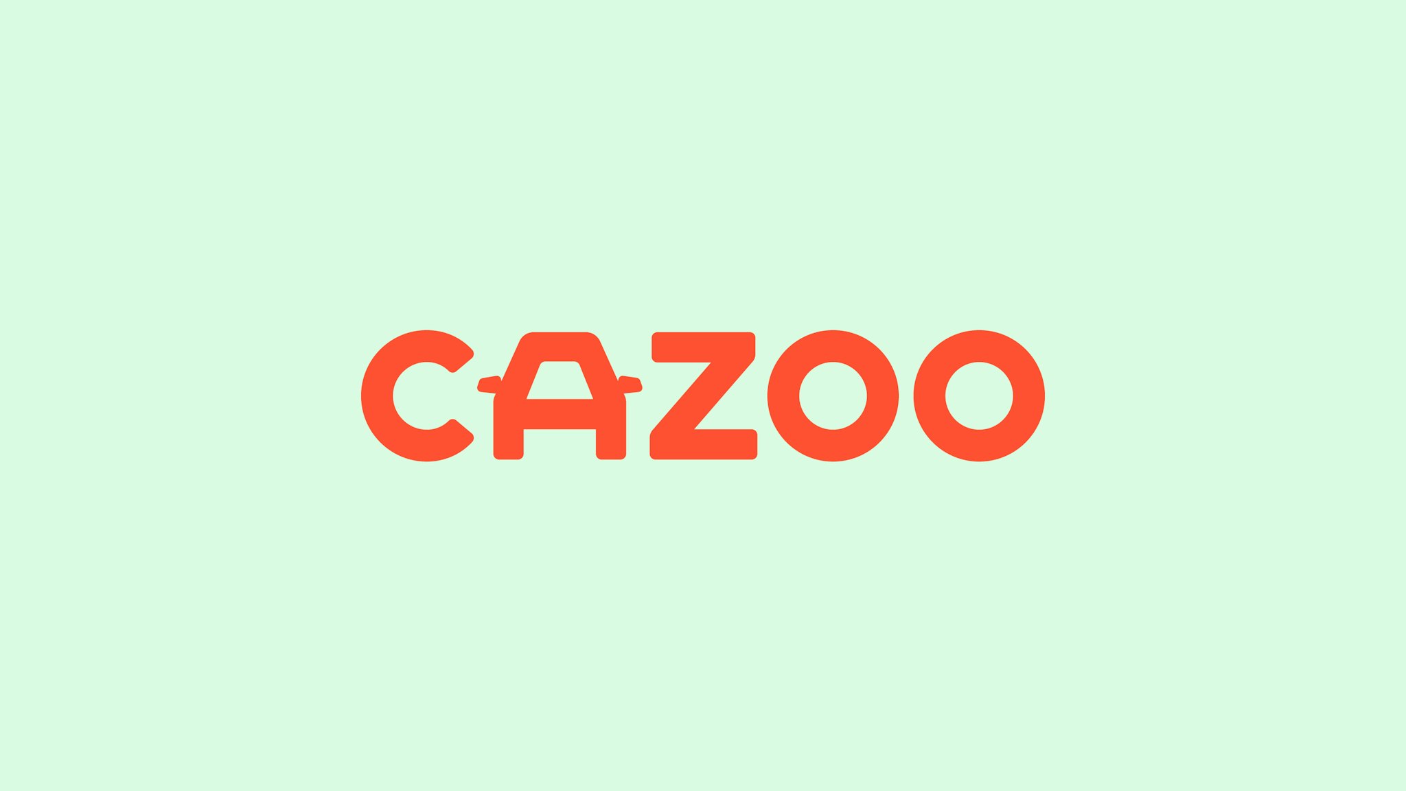 Cazoo logo on a light green background