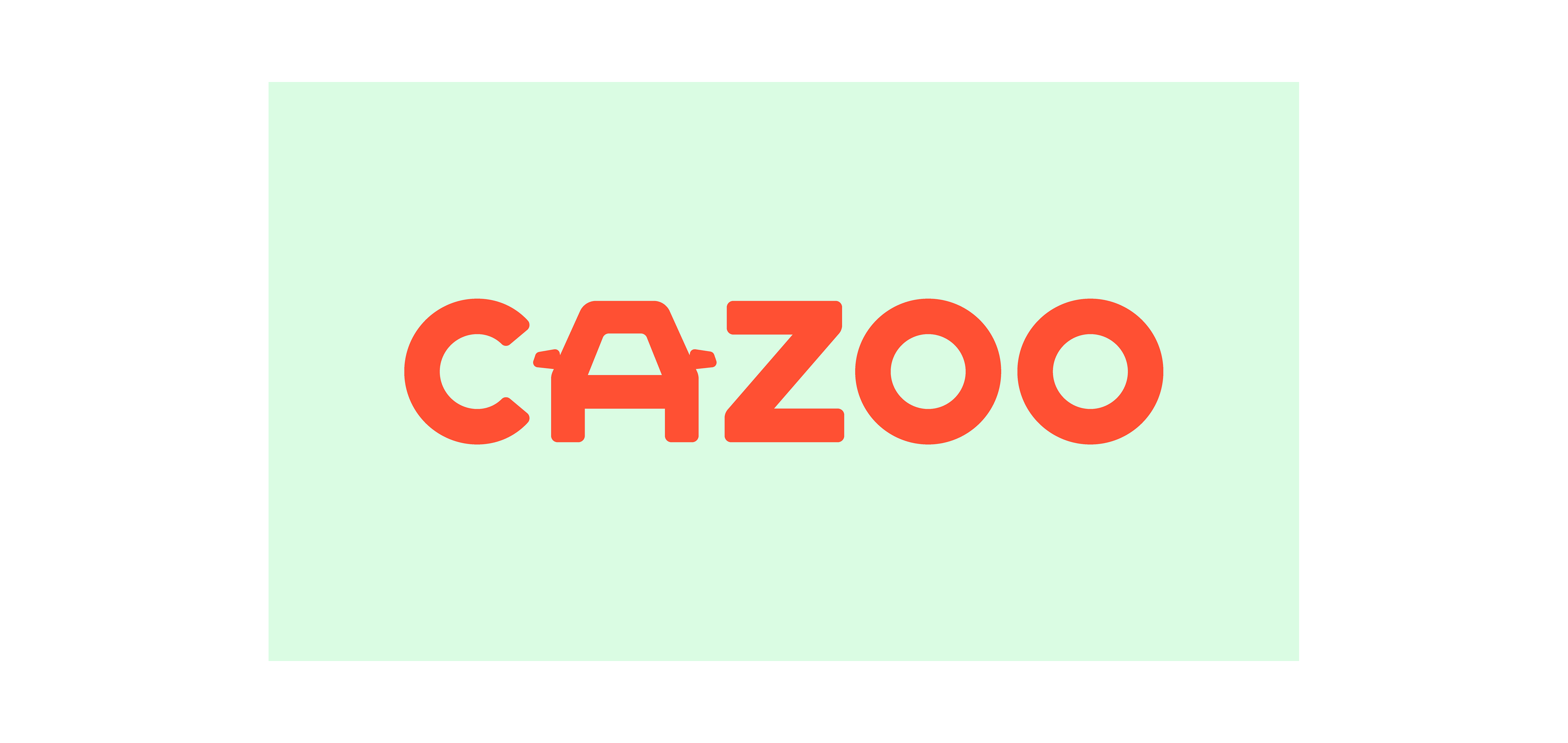 Cazoo logo on a light green background