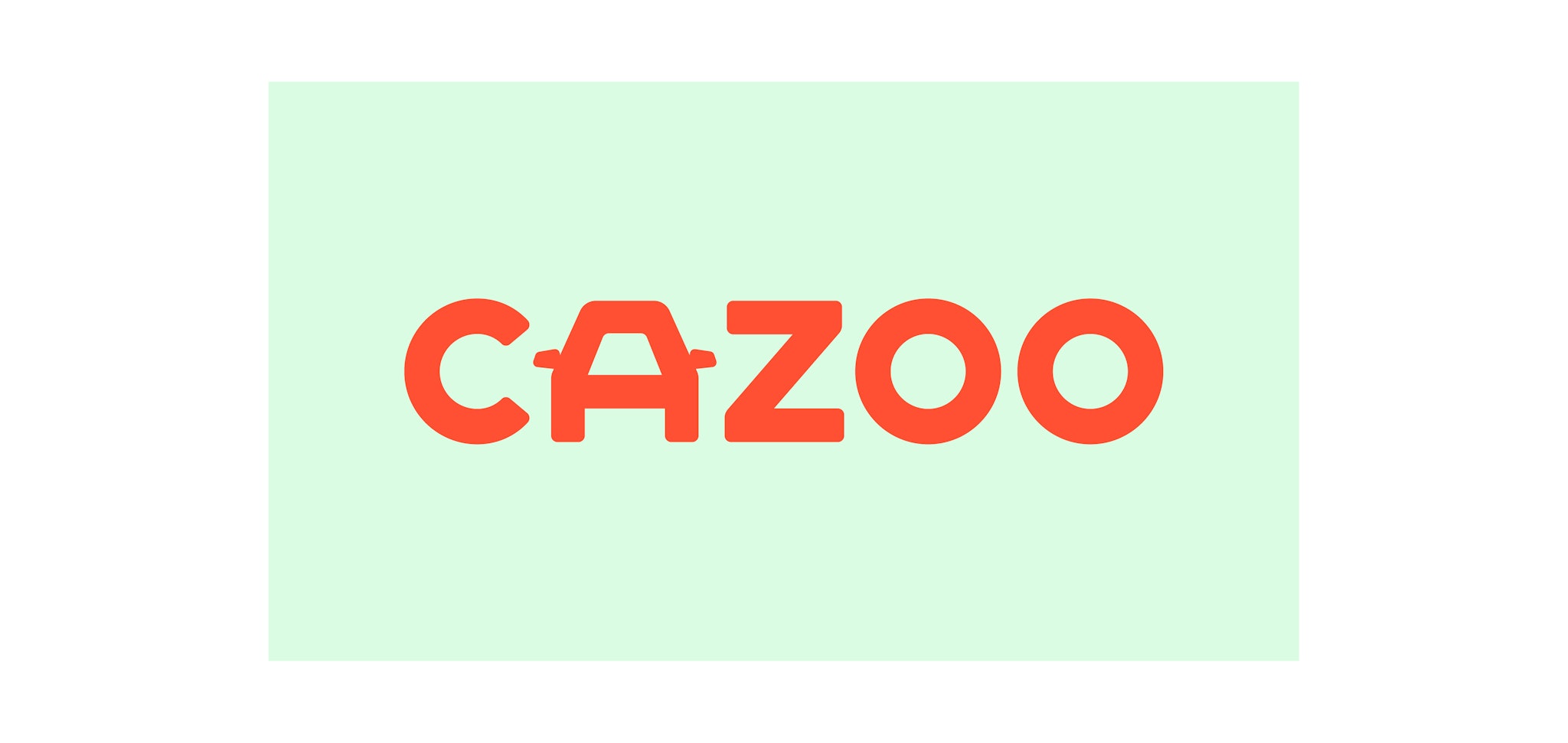 Cazoo logo on a light green background