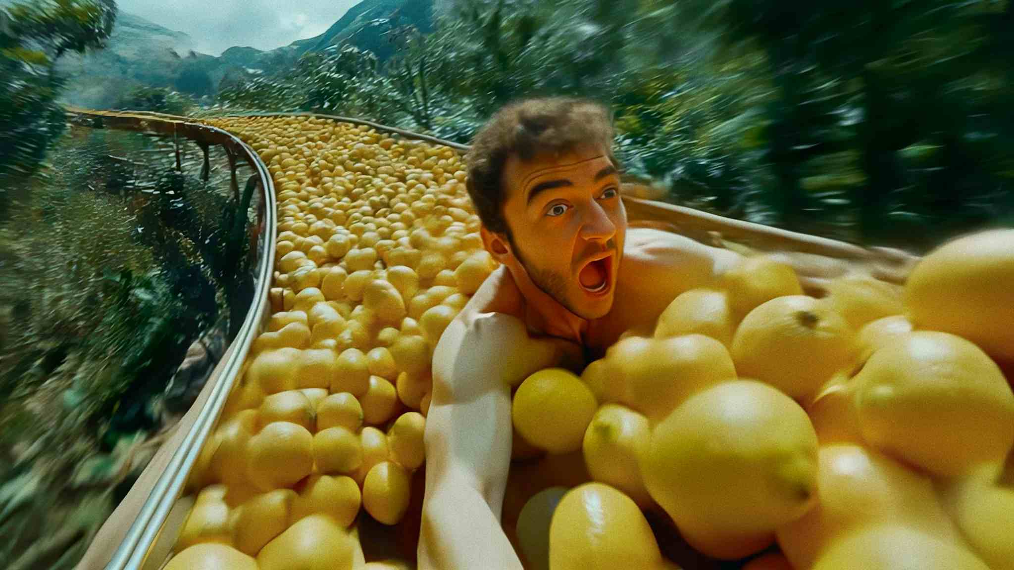 Still from Original Source TV commercial AI hybrid production