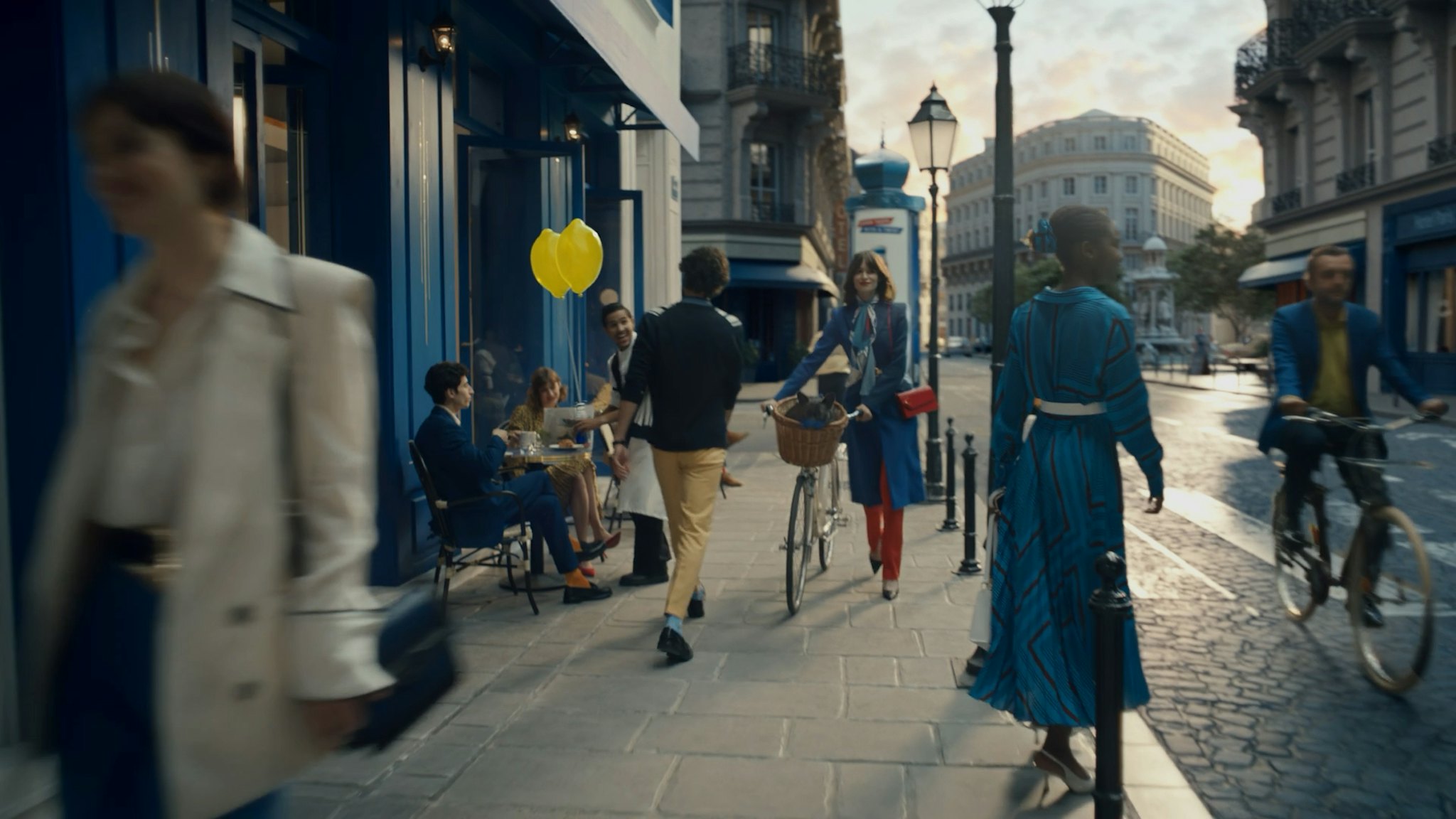 Kronenbourg 1664 Blanc TV ad woman wheeling bike down street