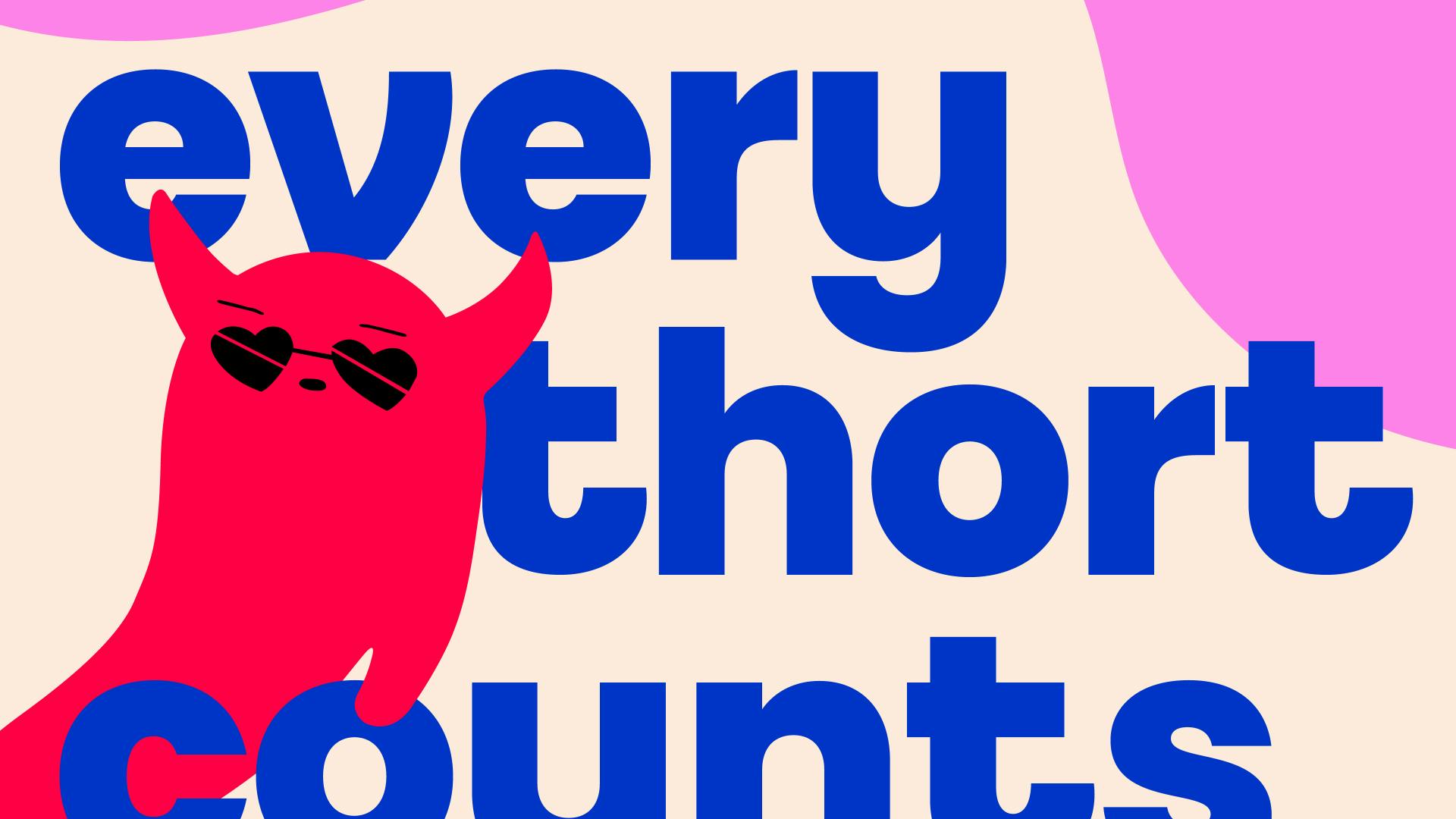 a thorful card which says: every thort counts