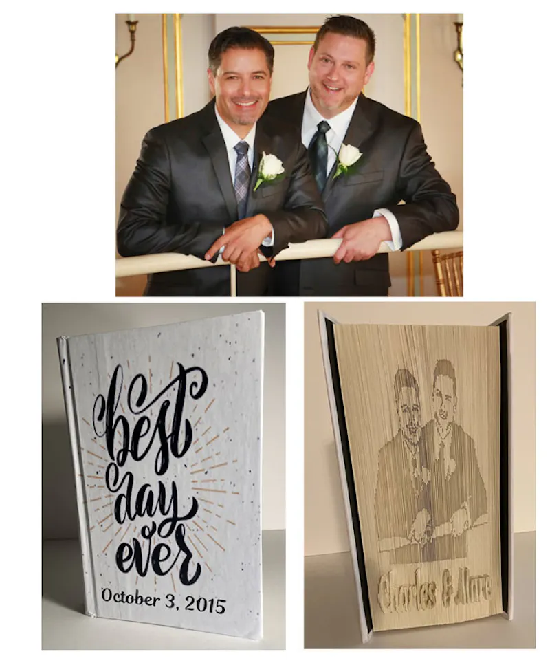 Shadowfold from photograph with embossed wording