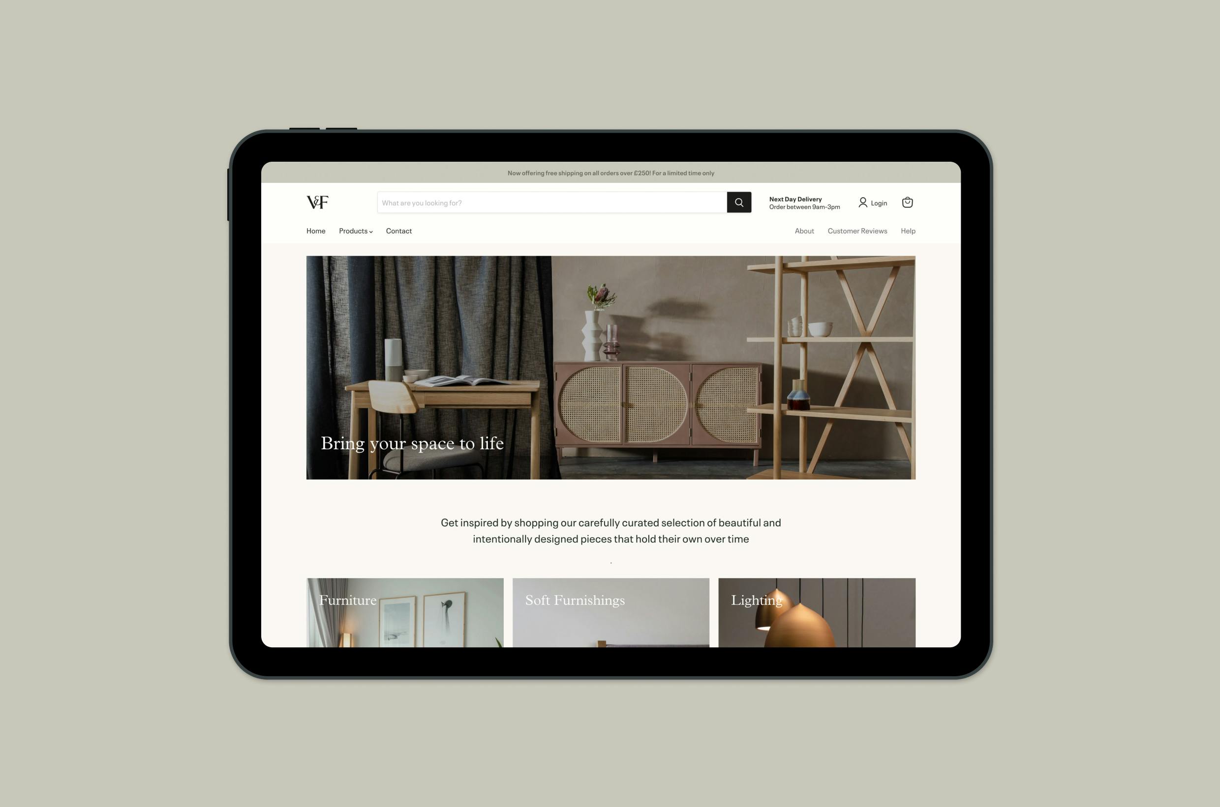 homeware website design