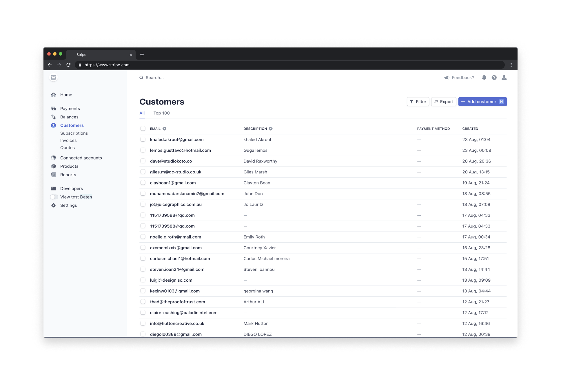 stripe developers