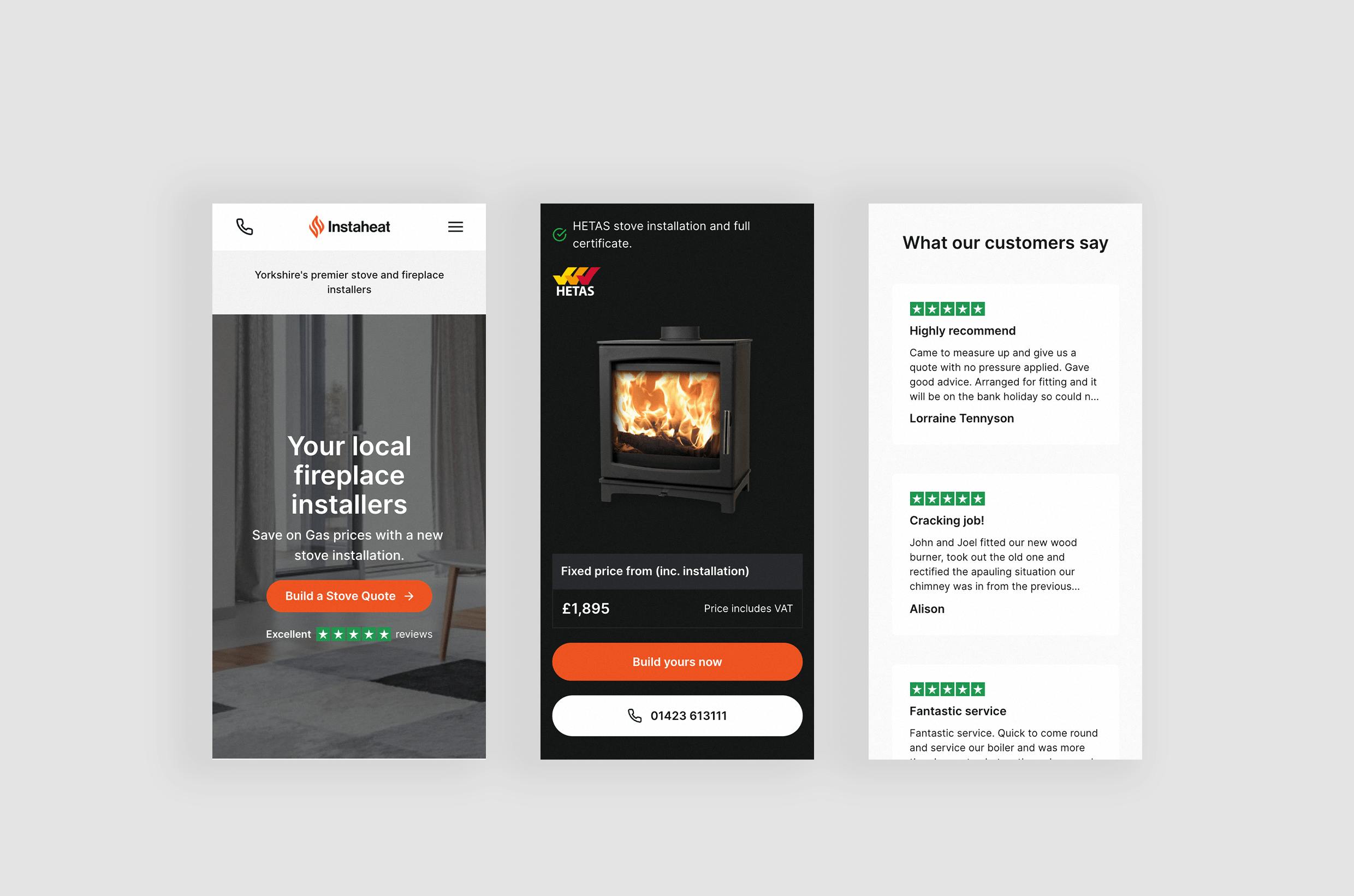 stove installer website design