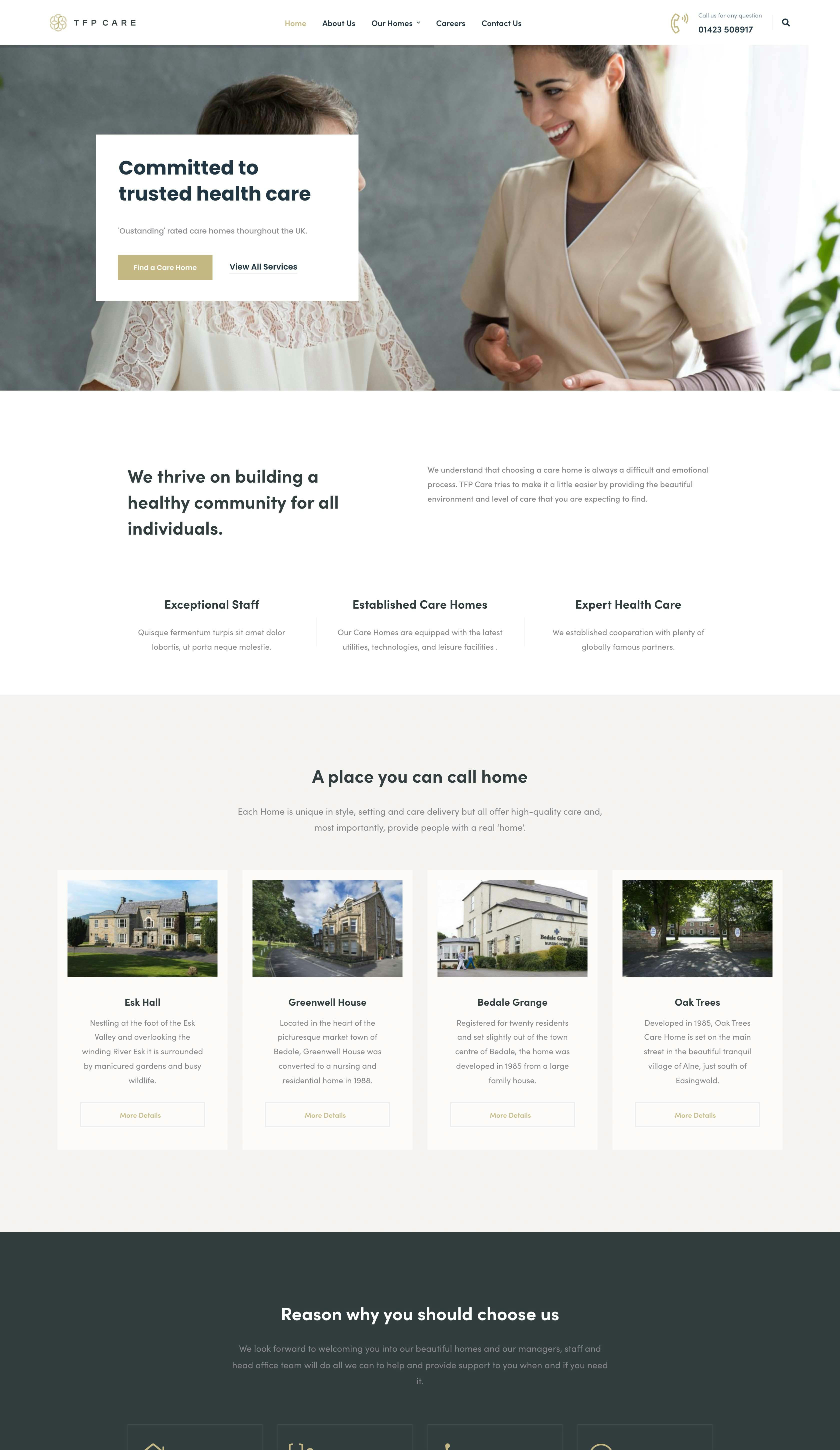care home website design