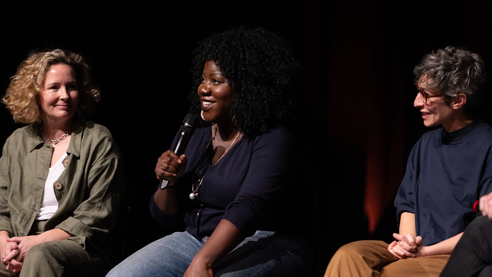Three women on a panel