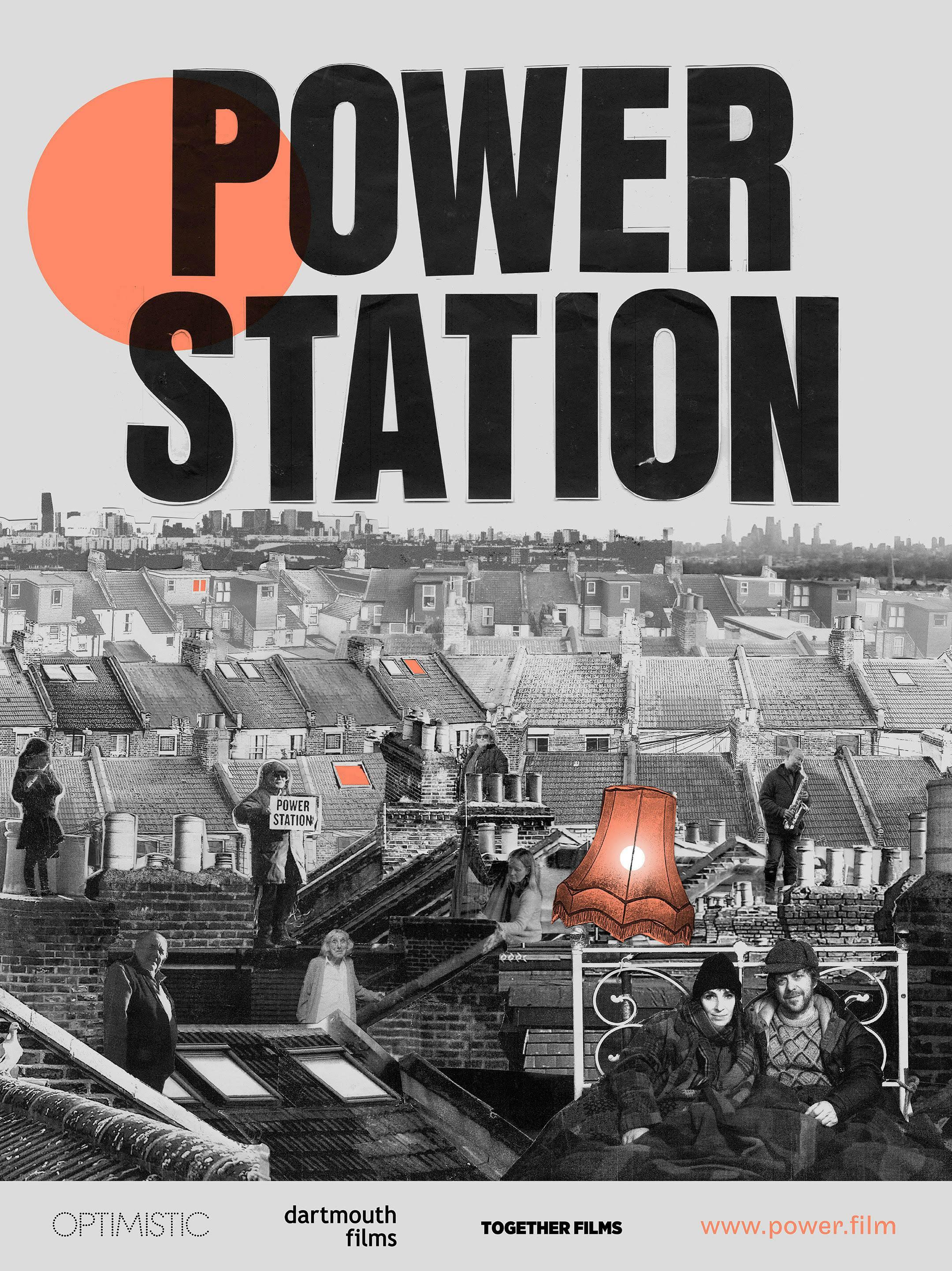 A series of placards reading Power Station