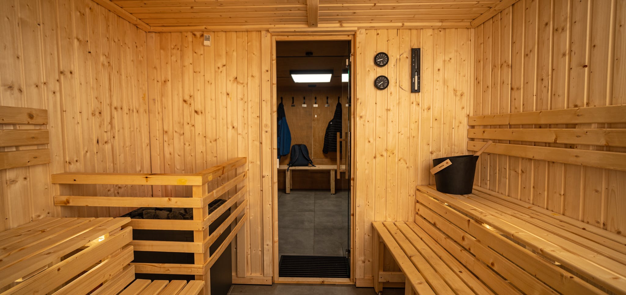 Inside of Folkestone Sea Sauna