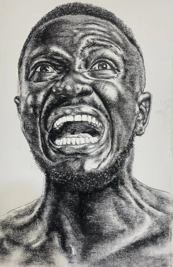 man screaming