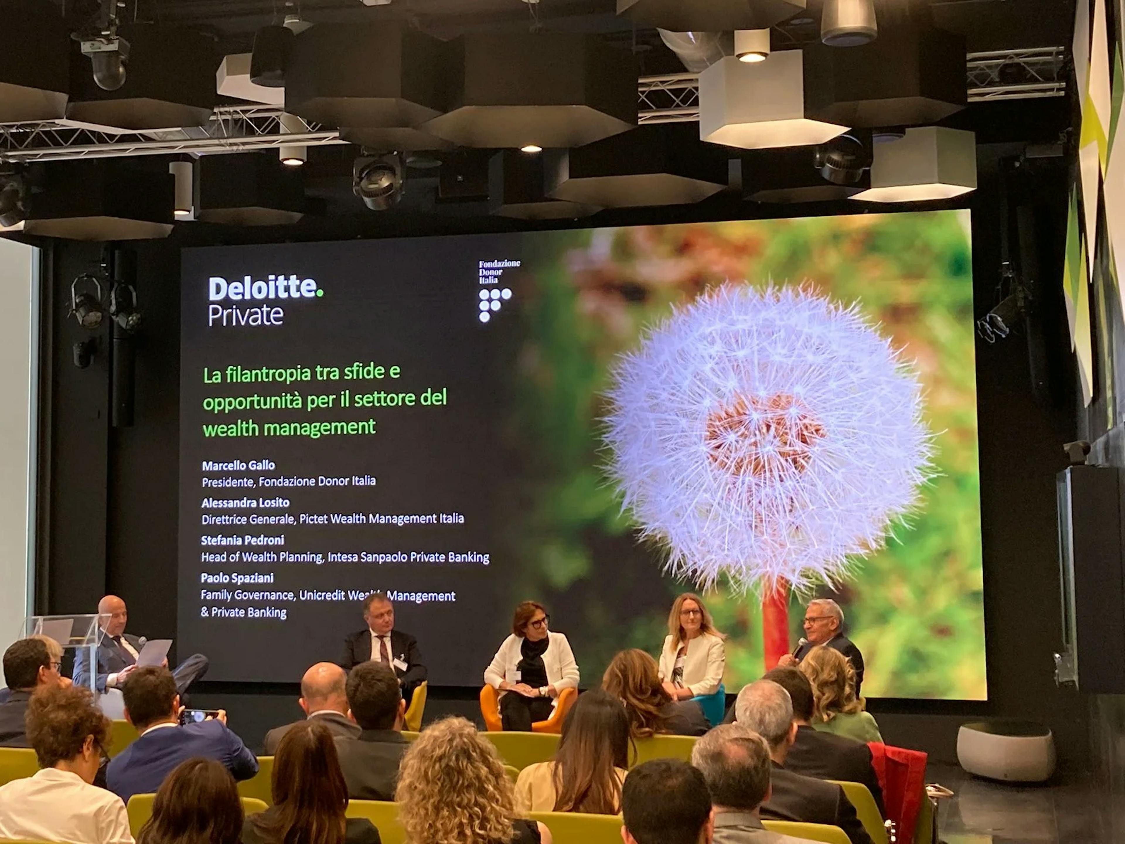 Event at Deloitte Private dedicated to the second edition of the research "The philanthropic experience of wealthy people in Italy"