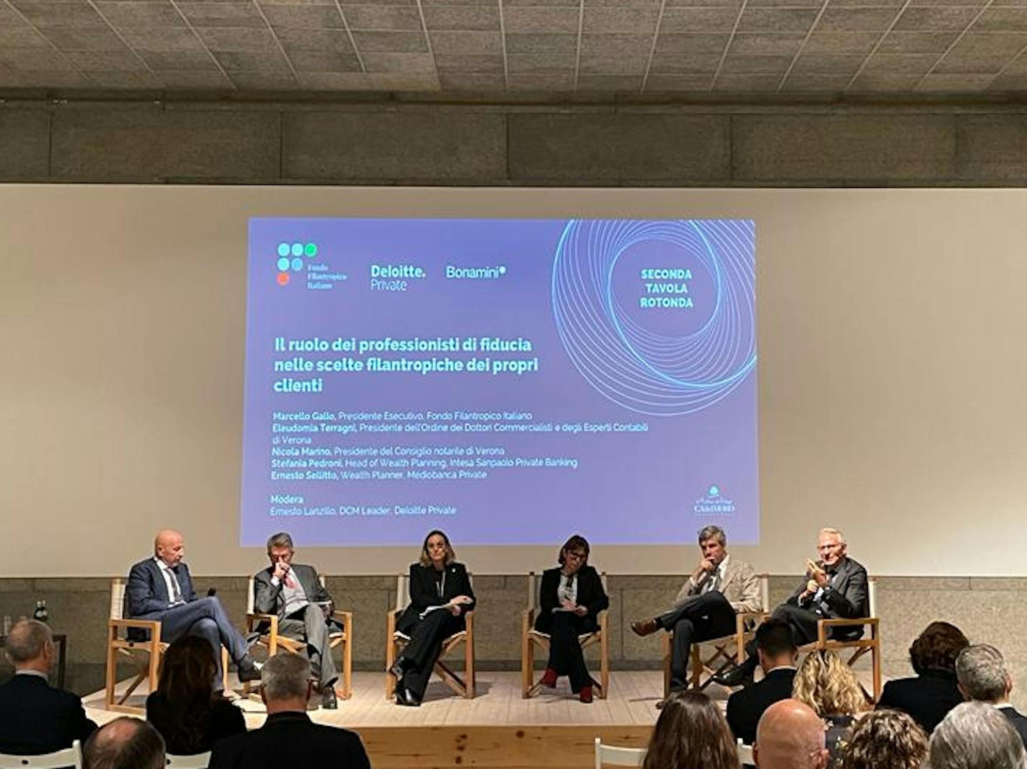 24/10/2023 evento Fondo Filantropico Italiano, Deloitte Private e Studio Bonamini a Ca’ del Moro (Verona)