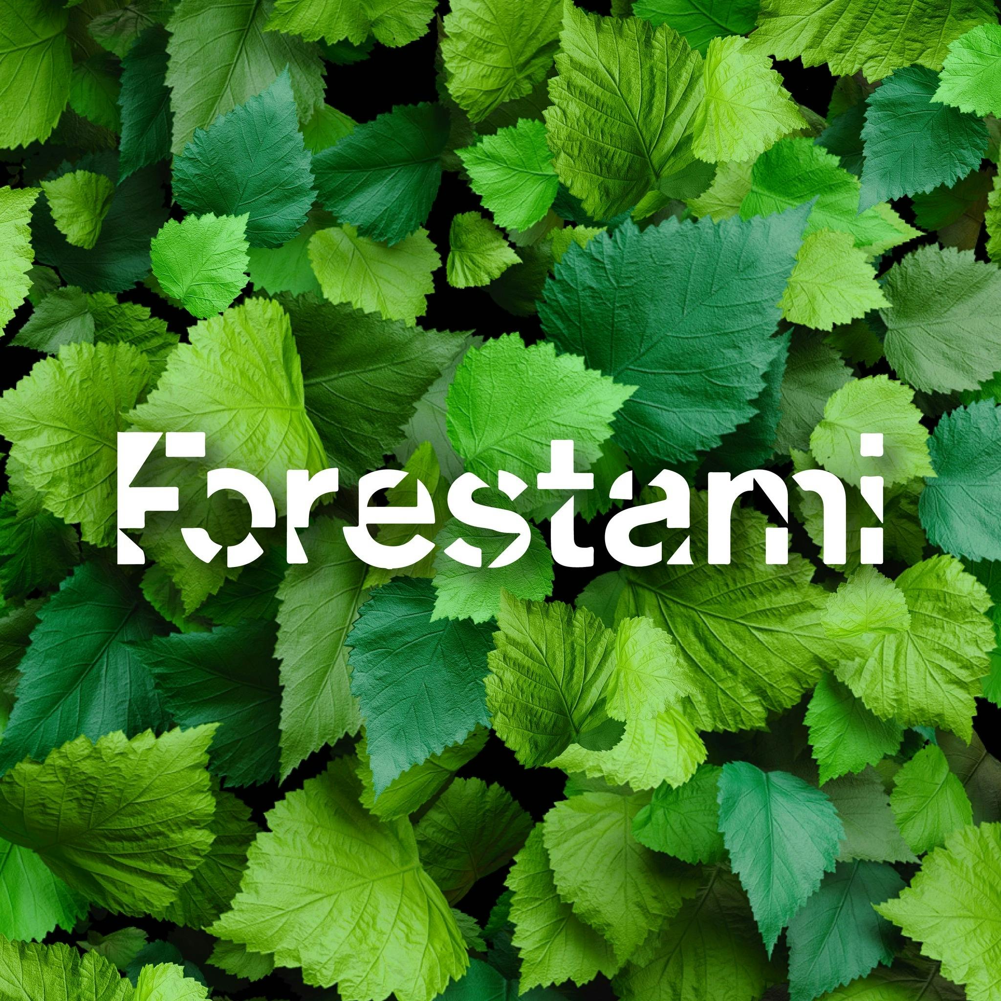 Foglie verdi e logo Forestami